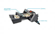 The Graphtec Automatic Sheet Cutter is designed to automatically feed and contour cut media size up to 13" x 19" without the need for an operator.